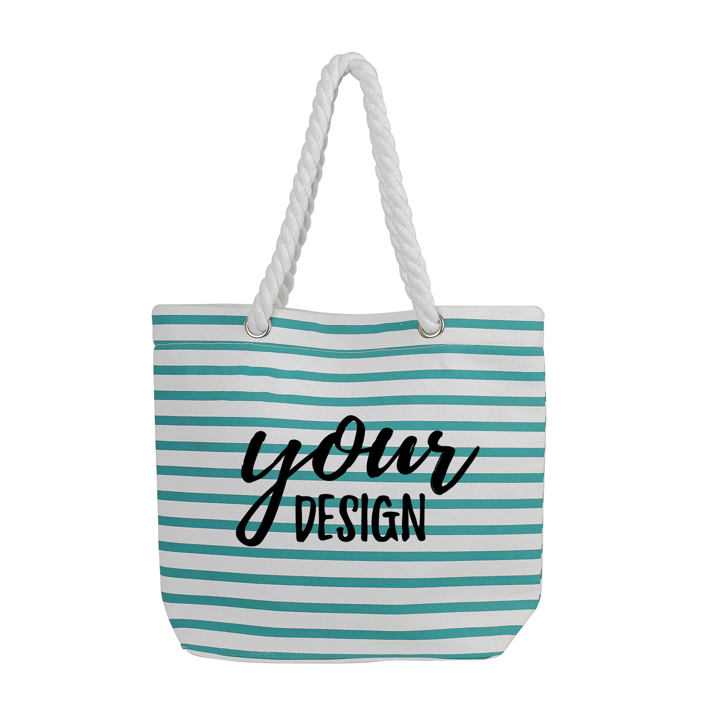 Striped Beach Bag With Rope Strap1