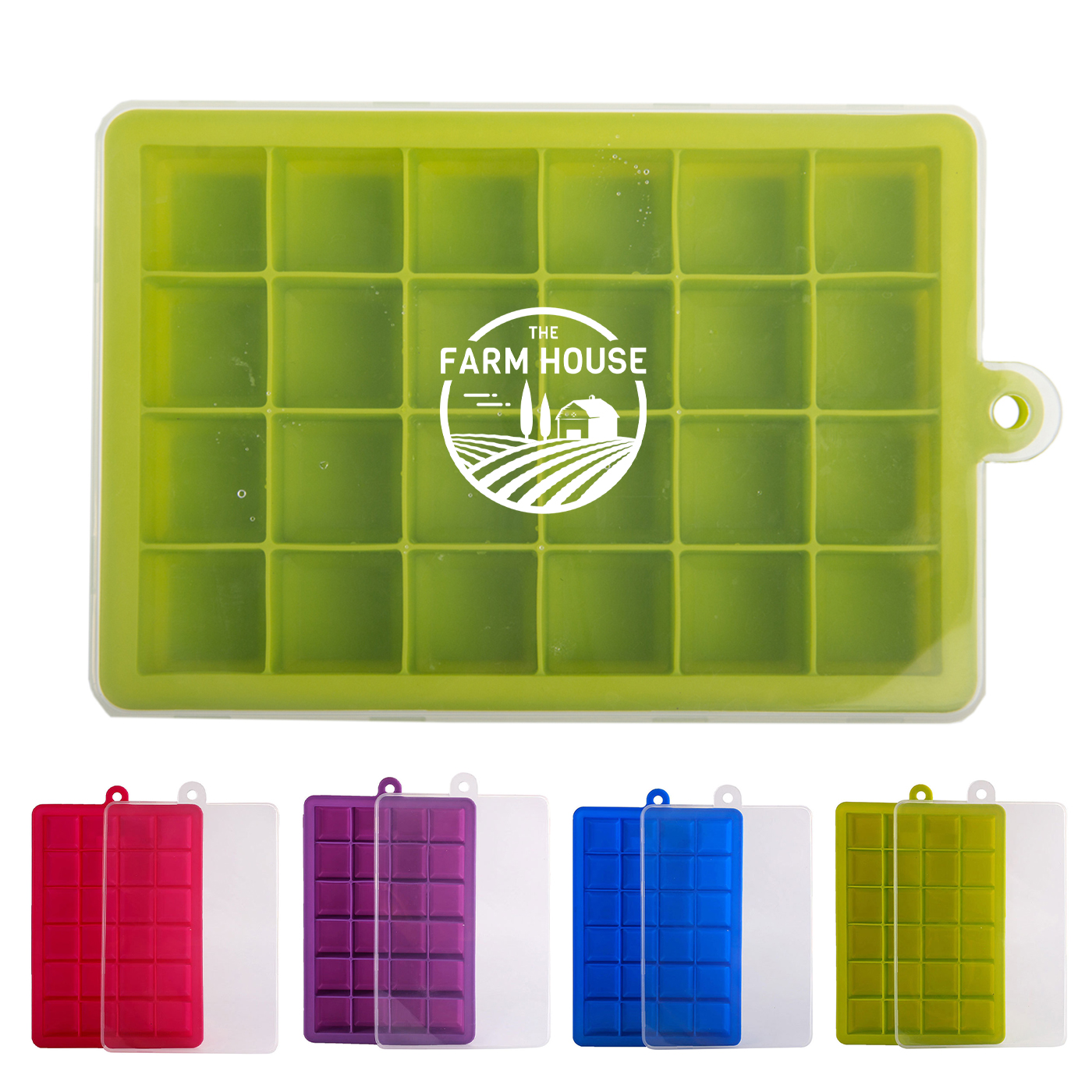 24 Grids Silicone Ice Cube Tray With Lid