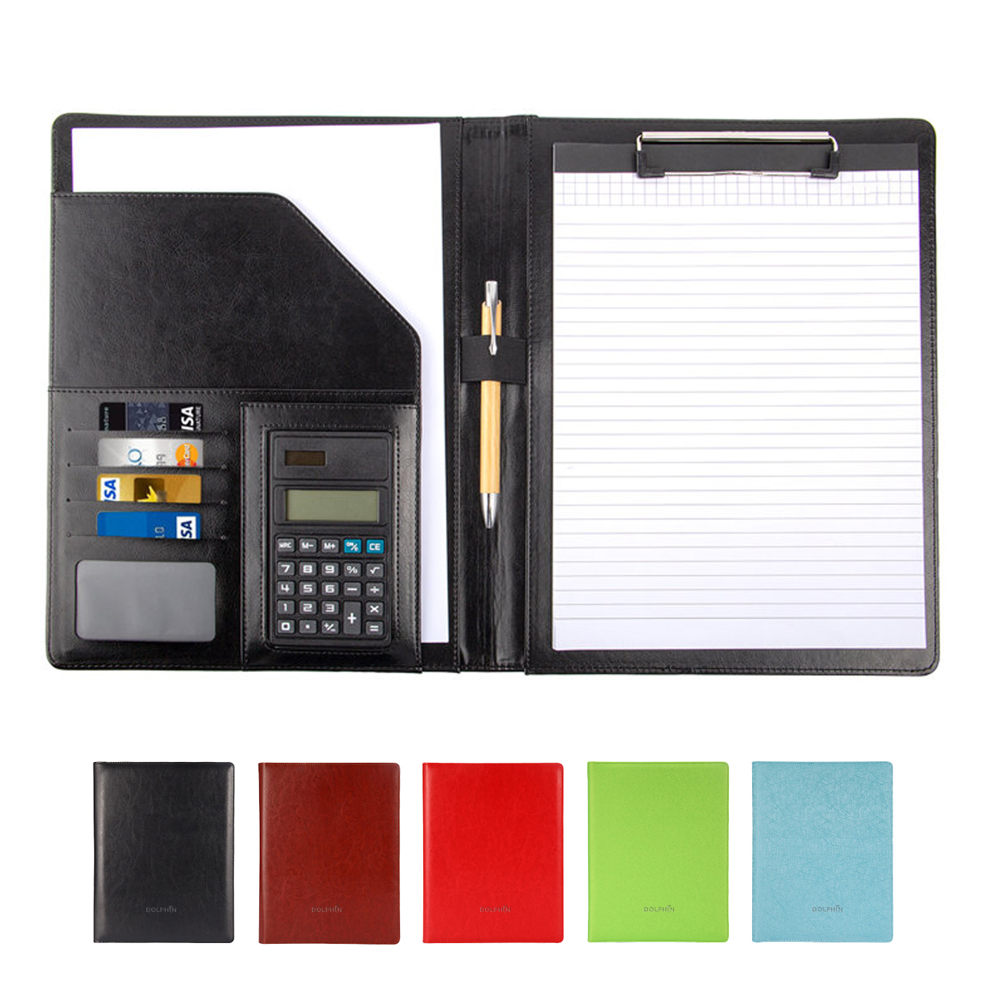 A4 Faux Leather Padfolio With Clipboards