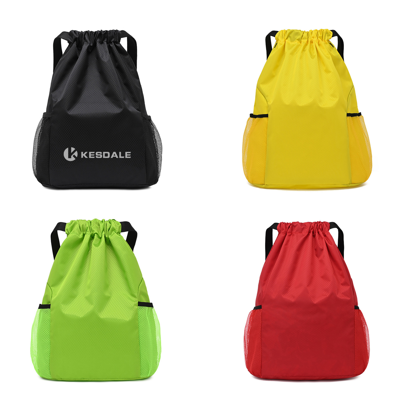 Drawstring Backpack With Water Pocket