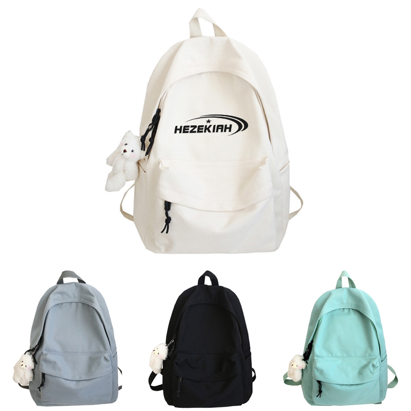 Pure Color Canvas School Backpack