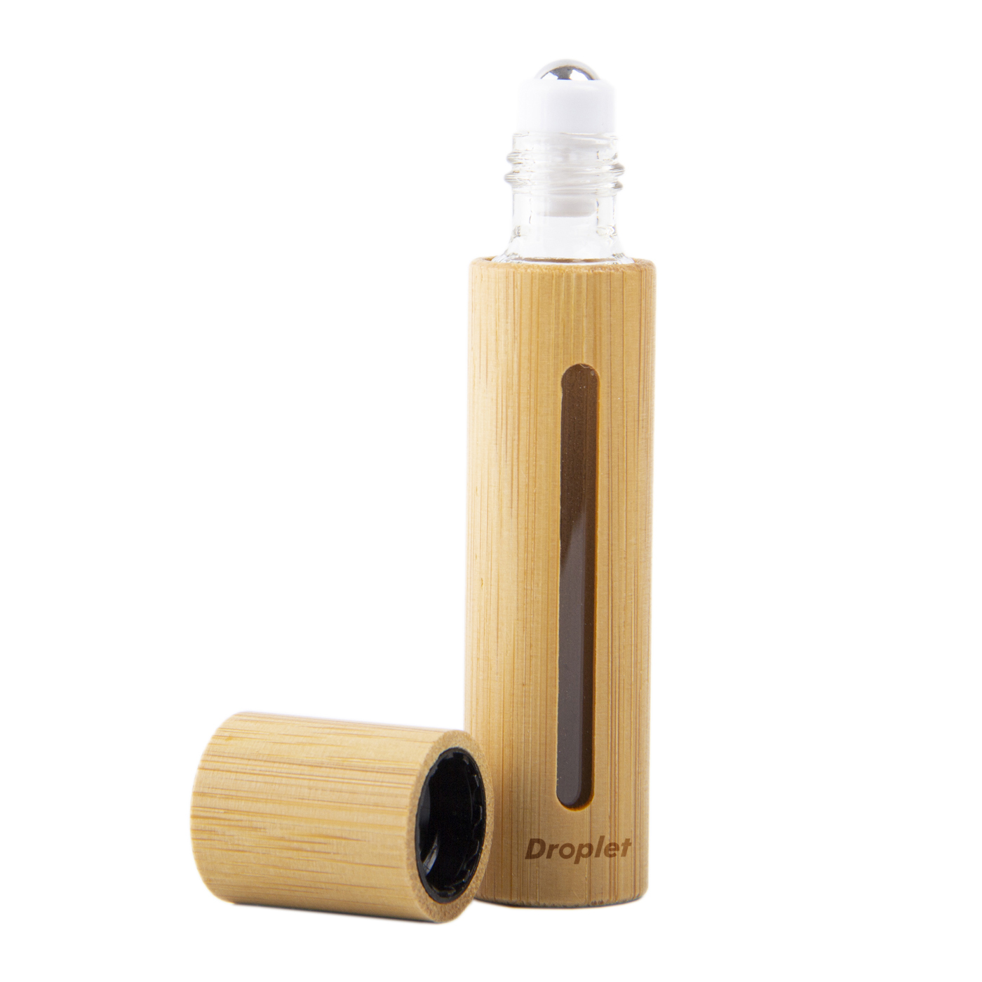 10ml Bamboo Glass Roll On Bottle With Window