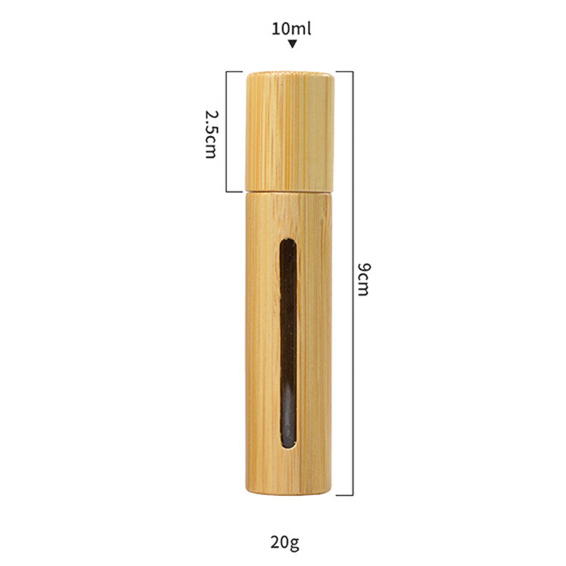 10ml Bamboo Glass Roll On Bottle With Window2