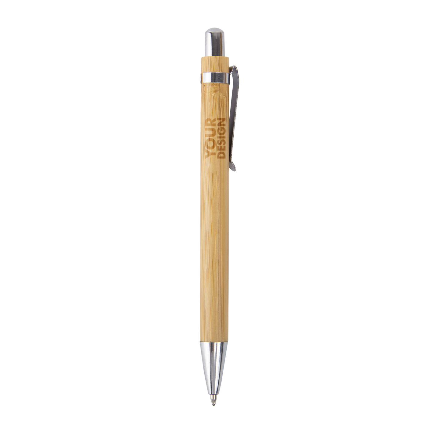 Bamboo Retractable Ballpoint Pen With Clip1