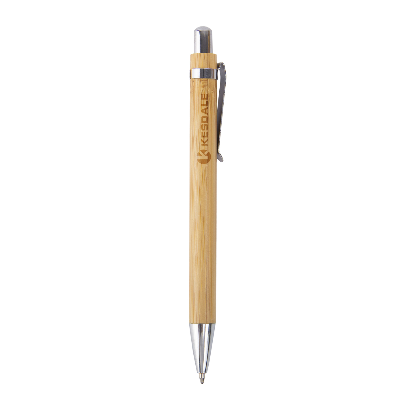 Bamboo Retractable Ballpoint Pen With Clip