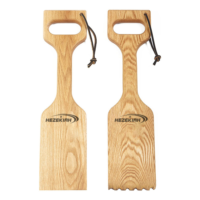 Wood BBQ Grill Scraper With Opener
