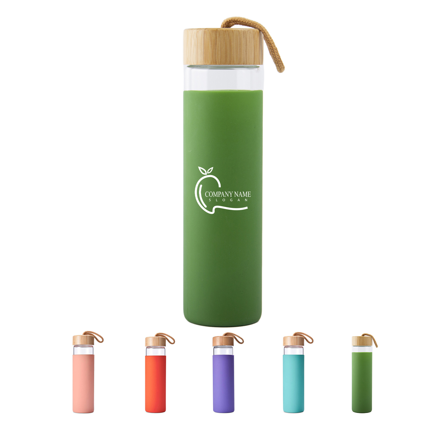 20 oz. Glass Water Bottle With Silicone Sleeve