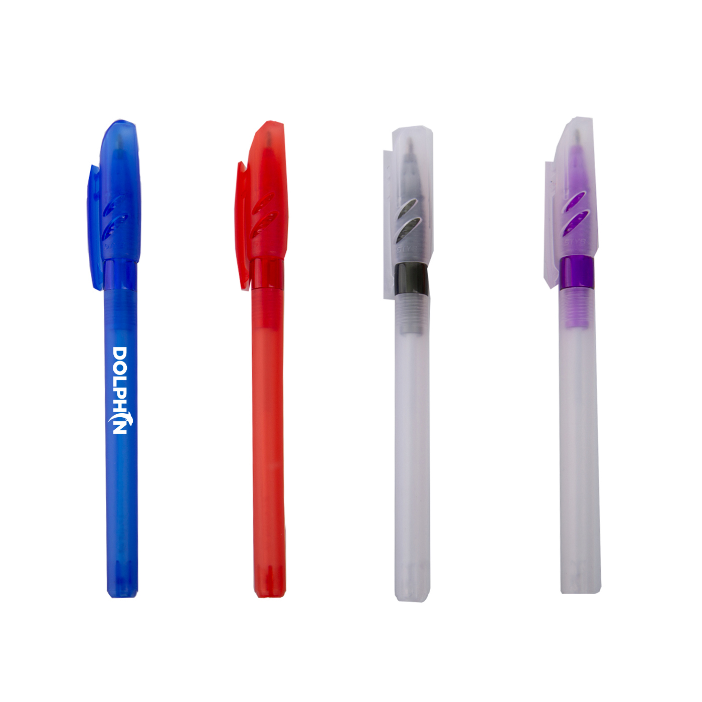 Transparent Plastic Ballpoint Pen With Venture Cap