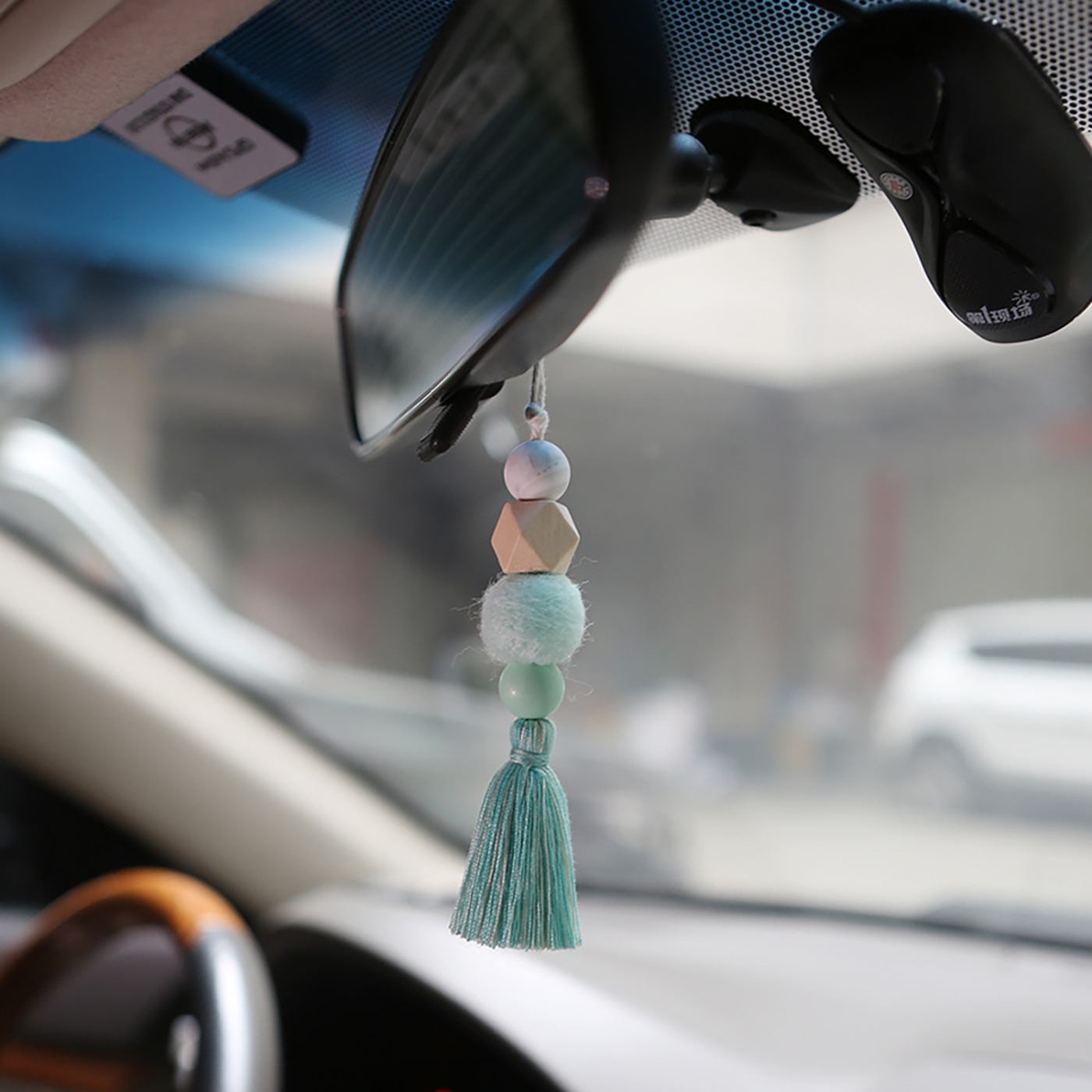 Felt Ball Essential Oil Diffuser Car Pendant2