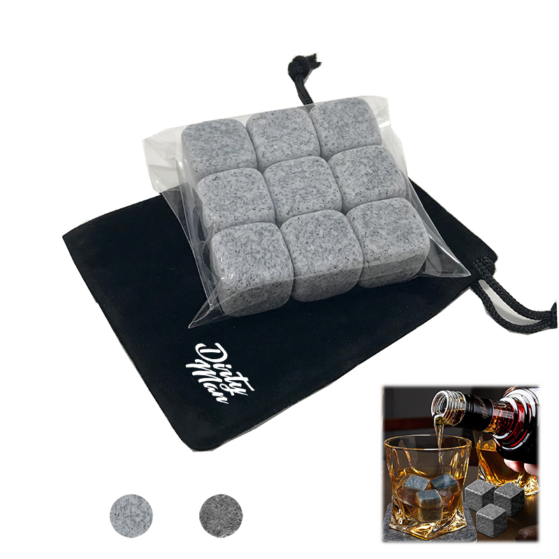 Whiskey Ice Stone Set With Cloth Pouch