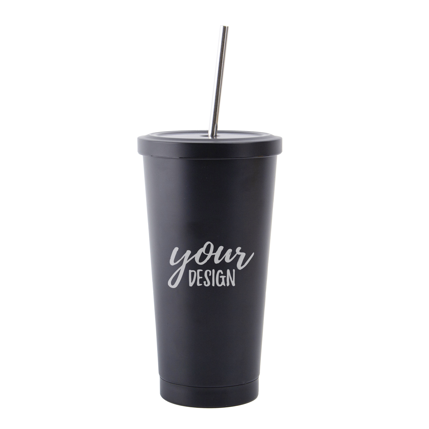 22 oz. Stainless Steel Tumbler With Straw1