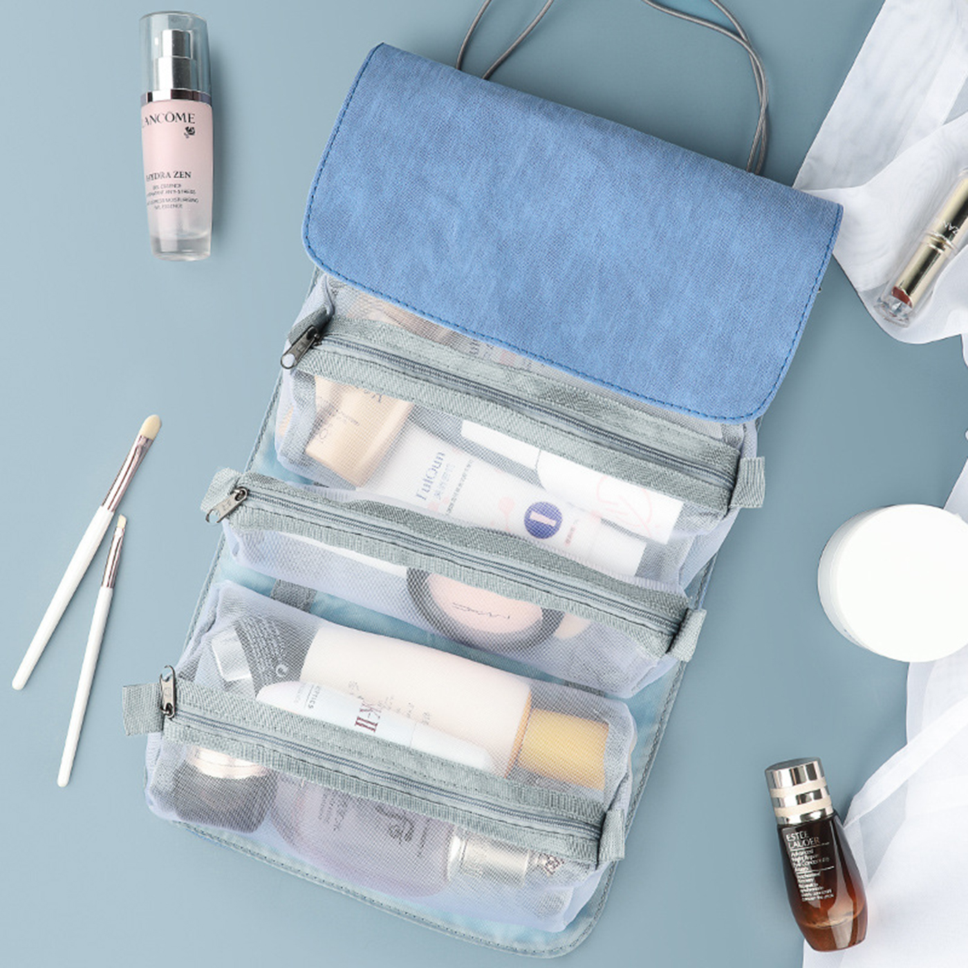4 Fold Detachable Roll Up Makeup Bag2