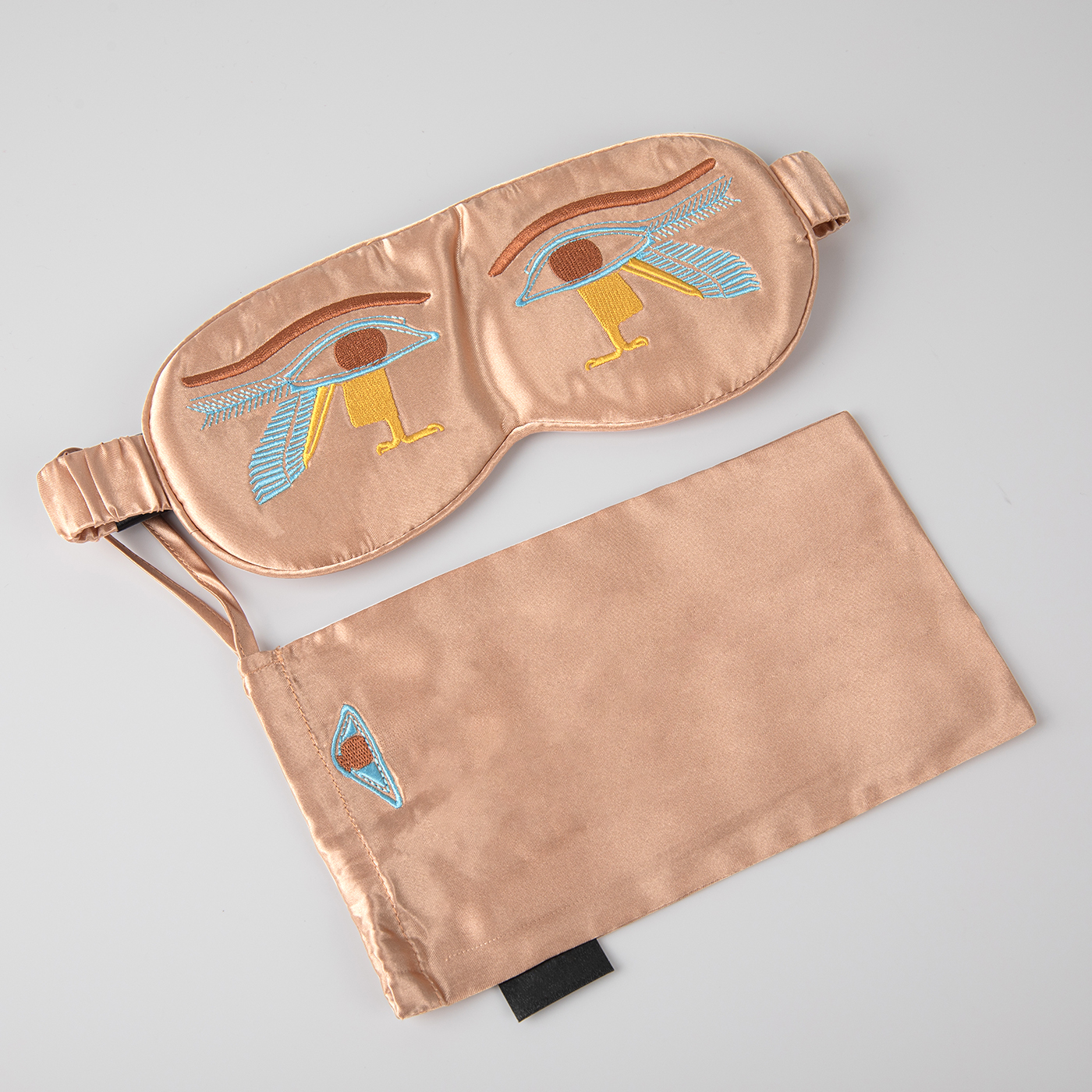 Embroidered Stain Silk Eye Mask With Bag2