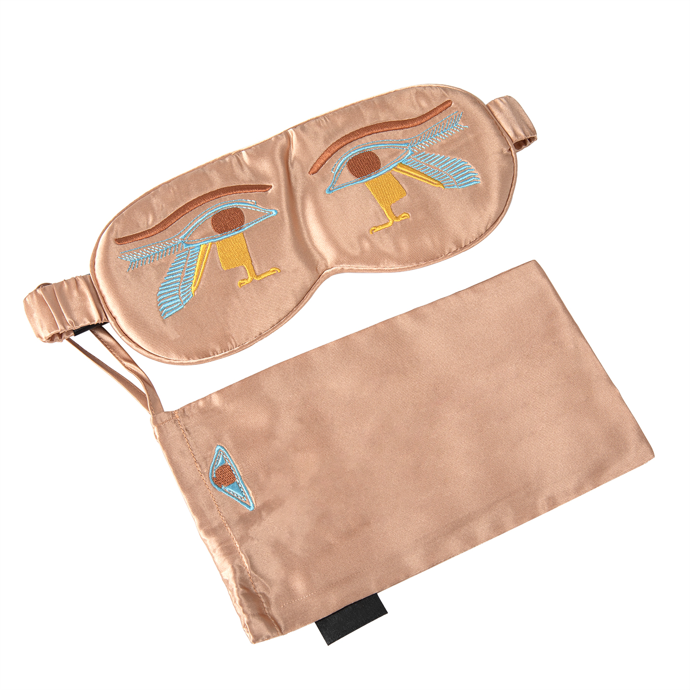 Embroidered Stain Silk Eye Mask With Bag1