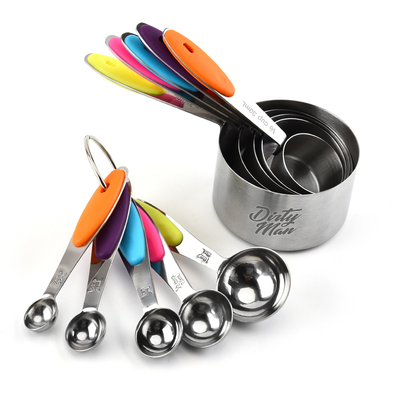 10Pcs Stainless Steel Measuring Spoons Set
