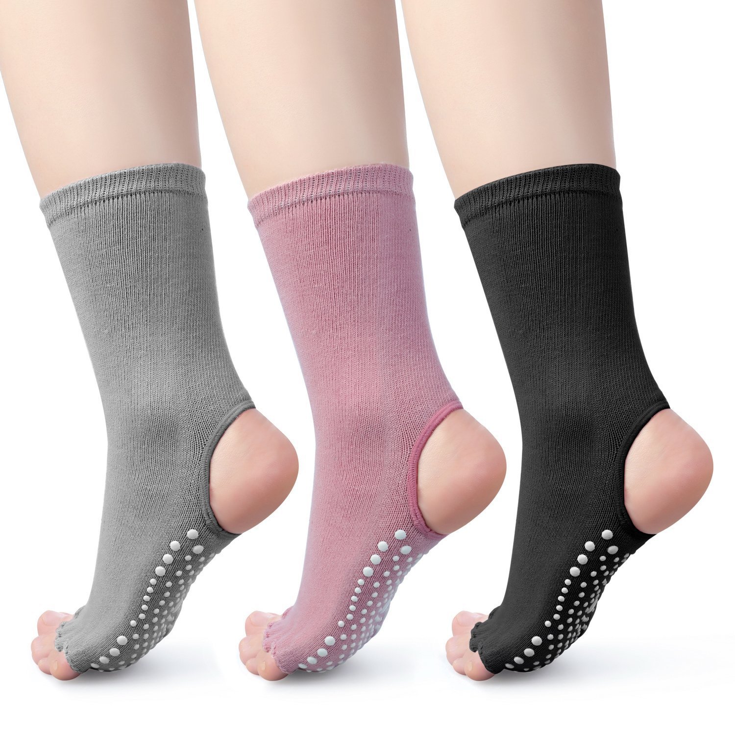 Cotton Toeless Yoga Socks1