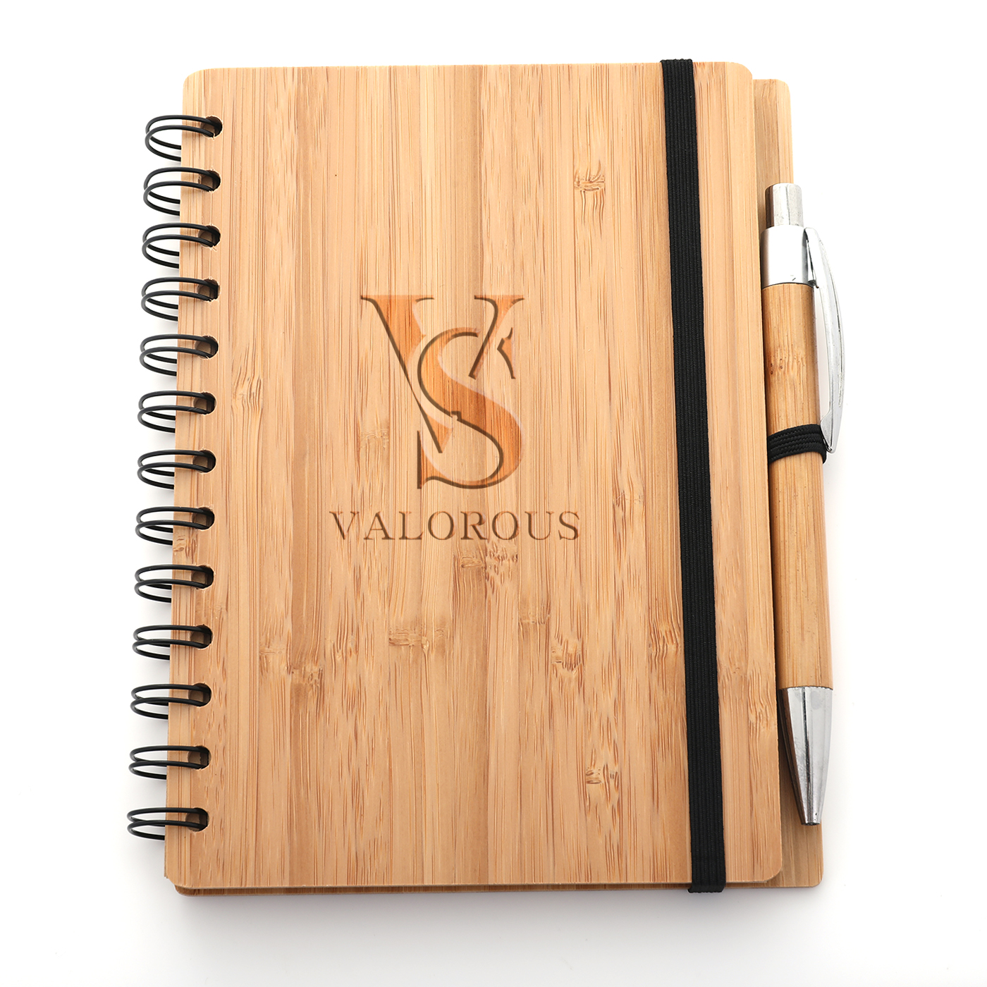 Bamboo Spiral Notebook With Ballpoint Pen
