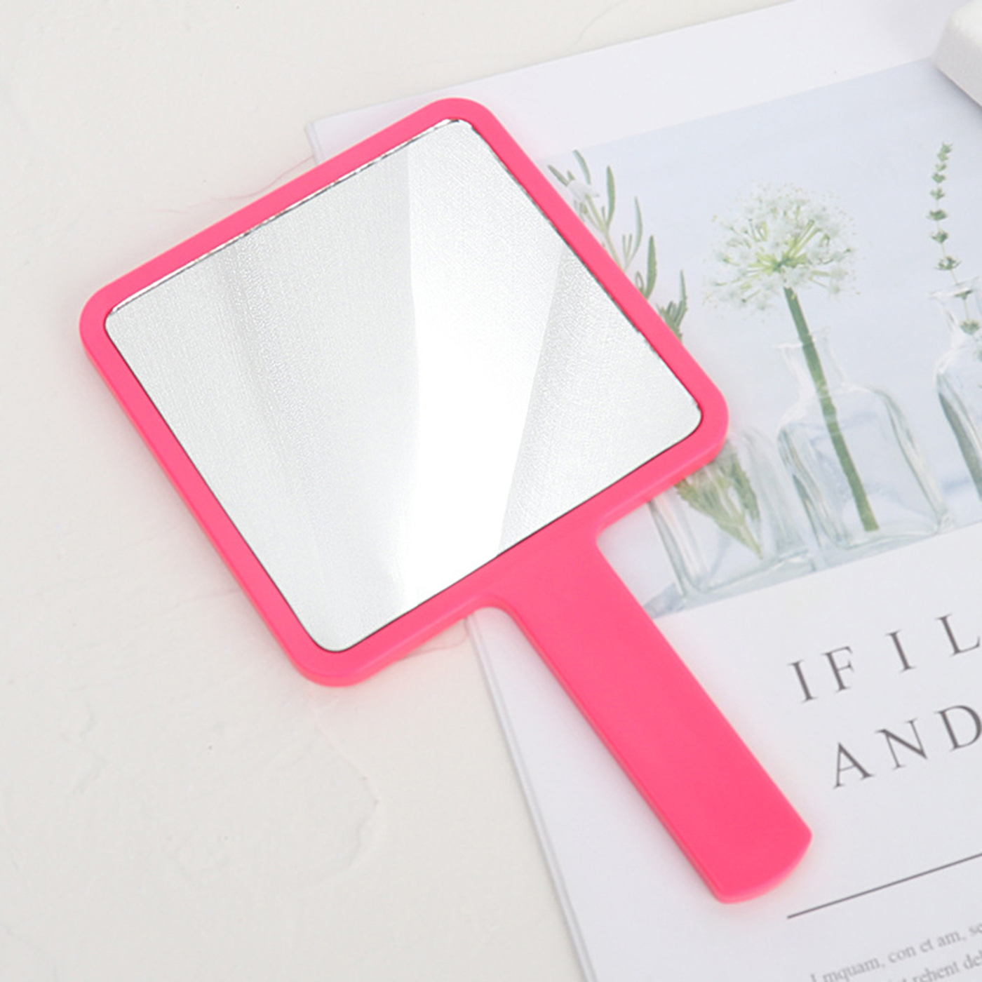 Square Shaped Makeup Handheld Mirror4