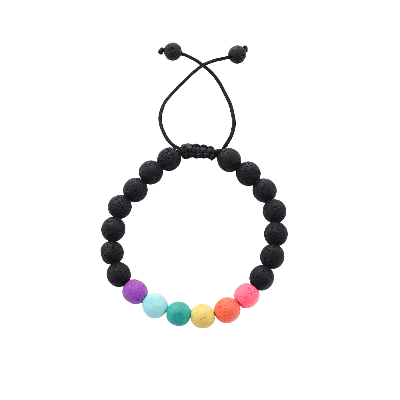 Adjustable Colorful Lava Stone Bracelet