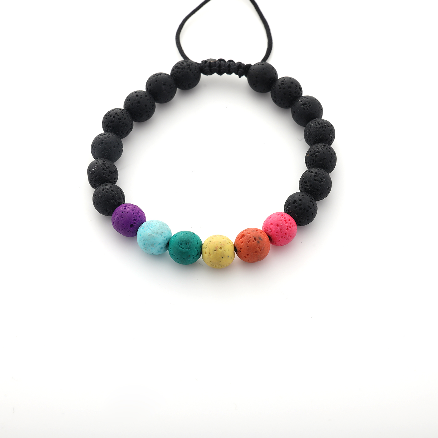 Adjustable Colorful Lava Stone Bracelet1