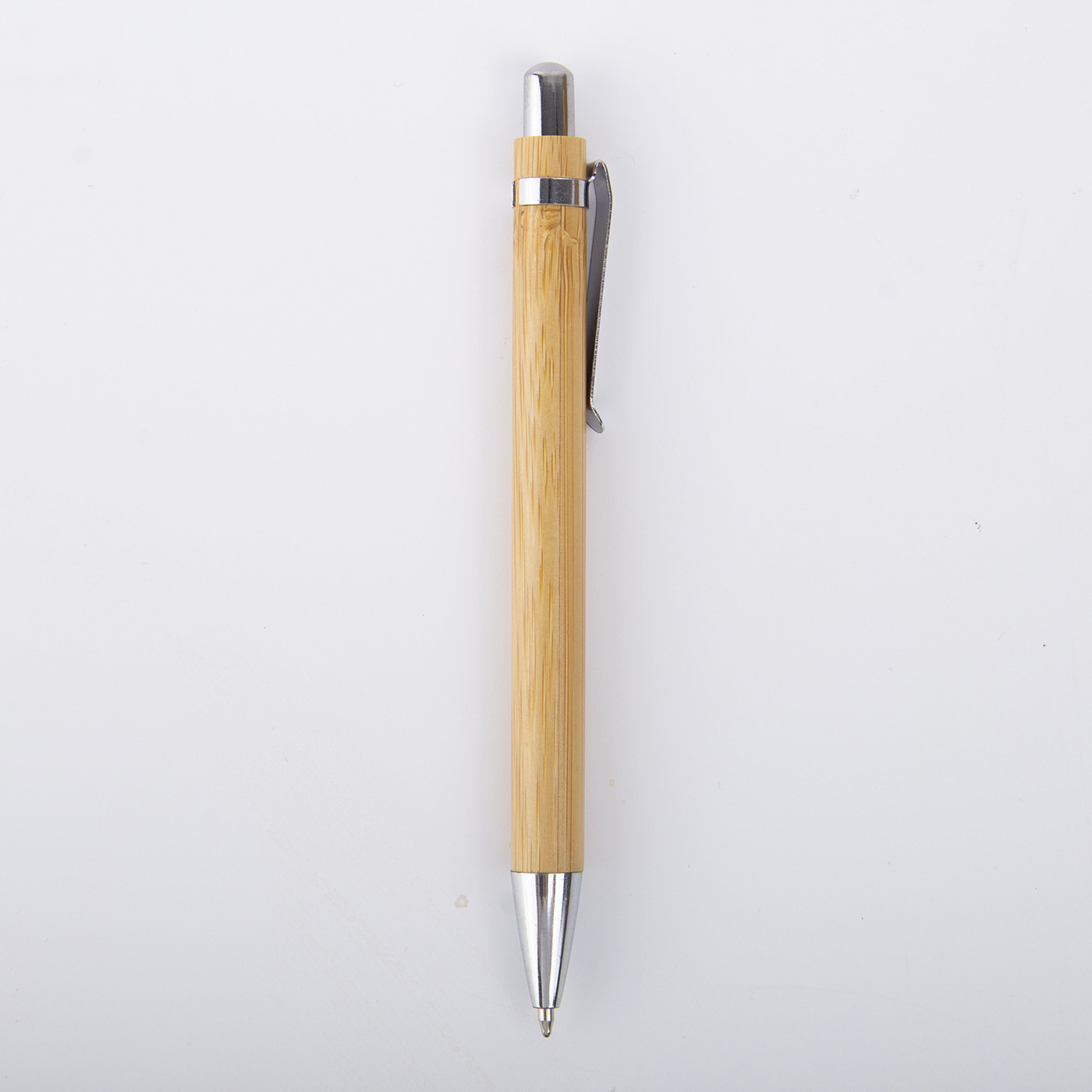 Bamboo Retractable Ballpoint Pen With Clip3