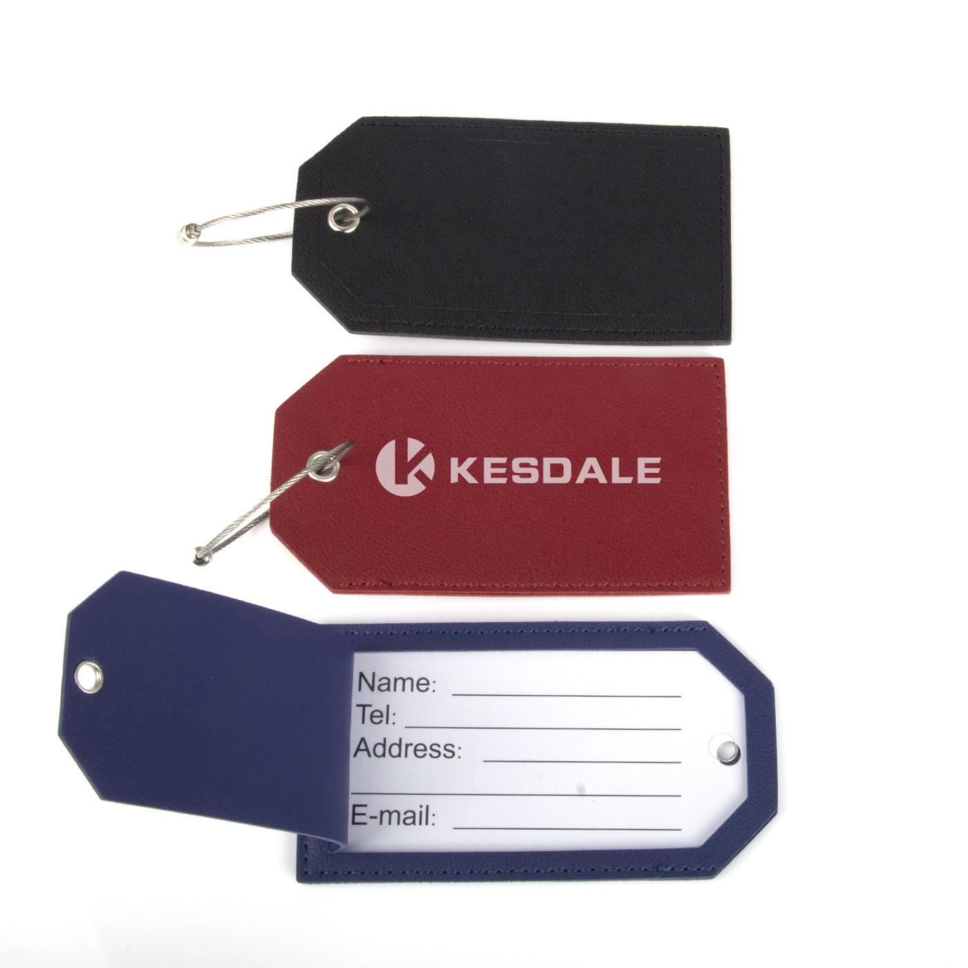 Luggage Tag With Full Privacy Cover And Steel Loop