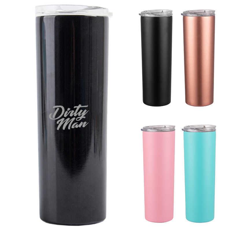 20 oz. Stainless Steel Straight Skinny Tumbler With Lid