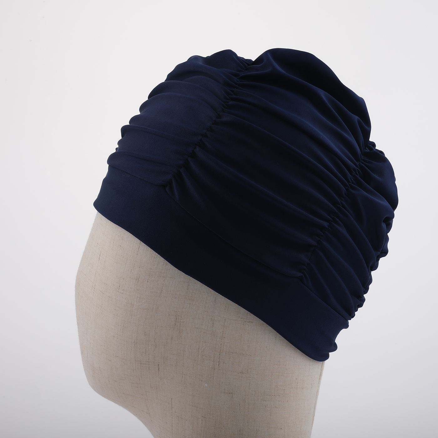 Pleated Long Hair Swimming Cap4