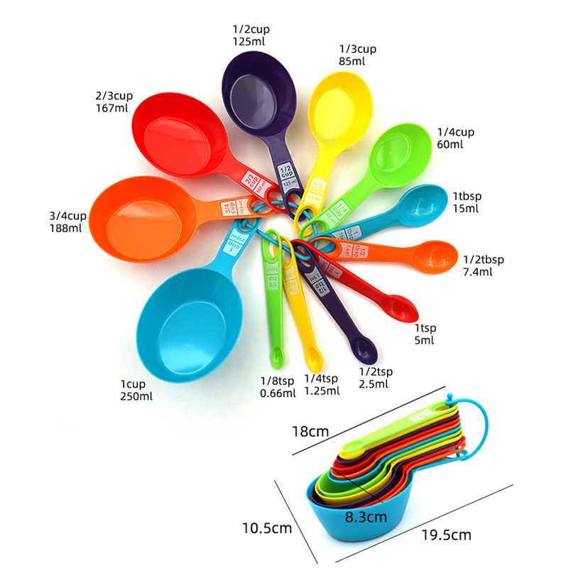 12 Pcs Plastic Measuring Spoon Set1