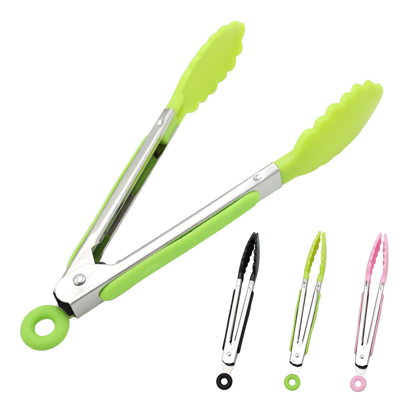 Stainless Steel Kitchen Tongs With Silicone Tips