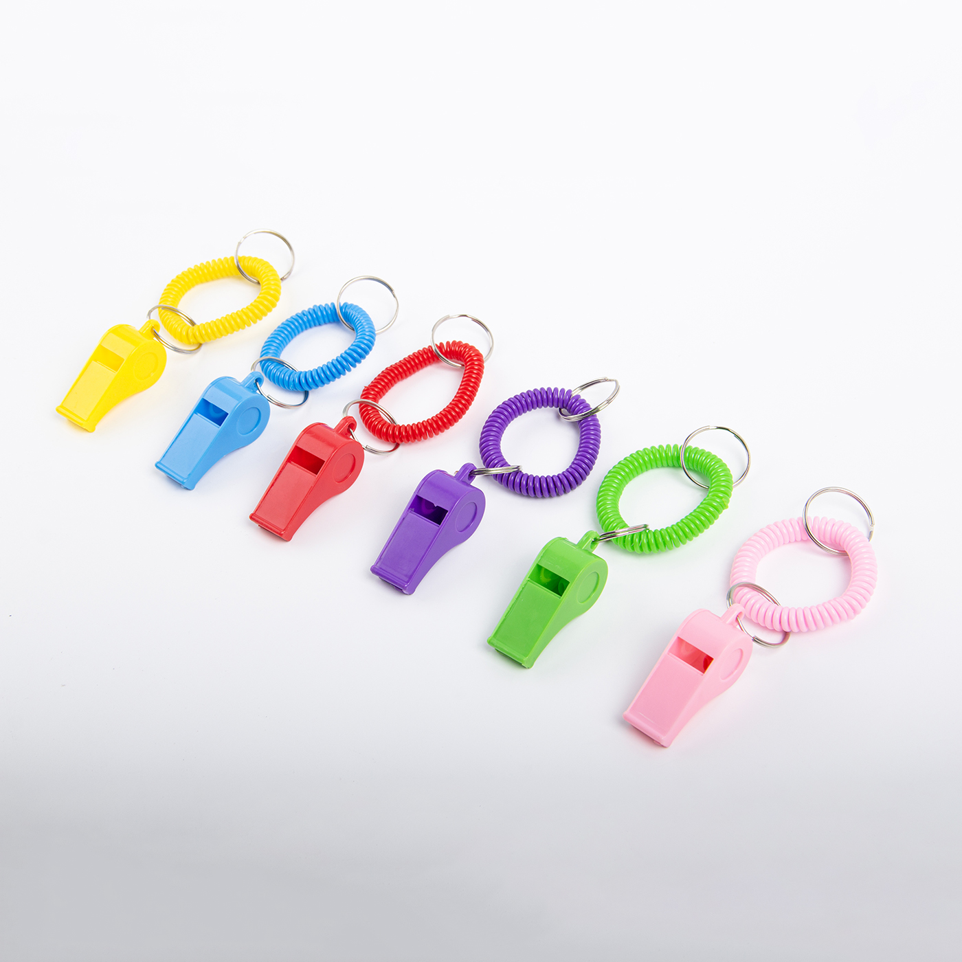 Personalized Colored Plastic Whistle Bracelet Keychain3