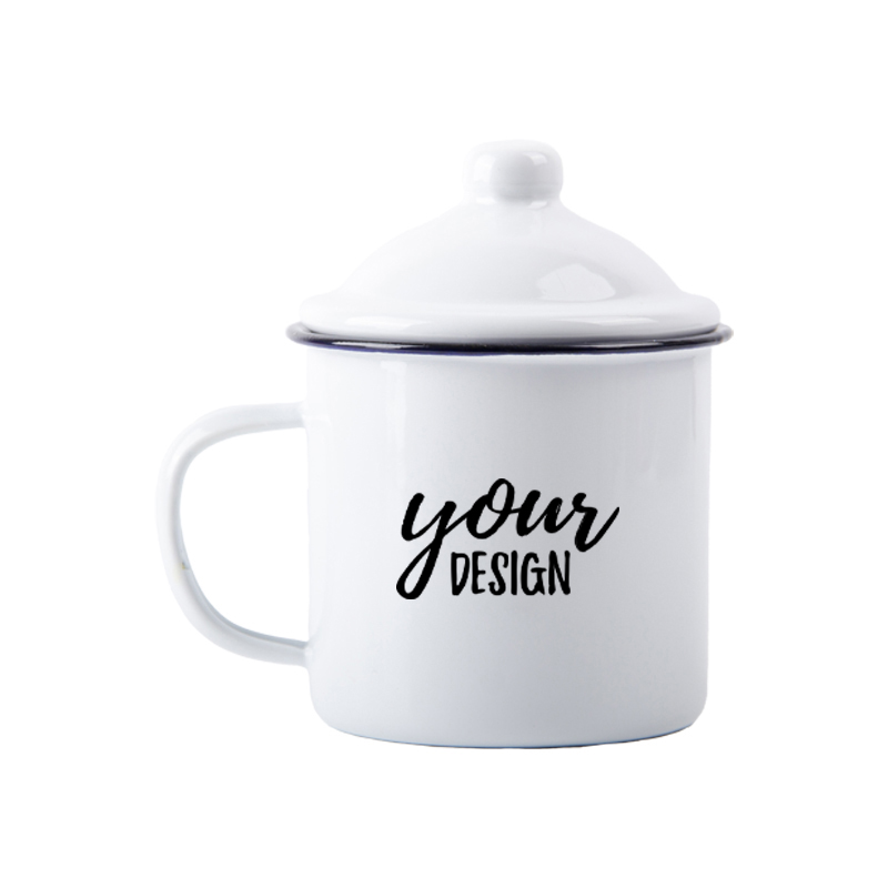 Custom Gift Enamel Mug With Lid1