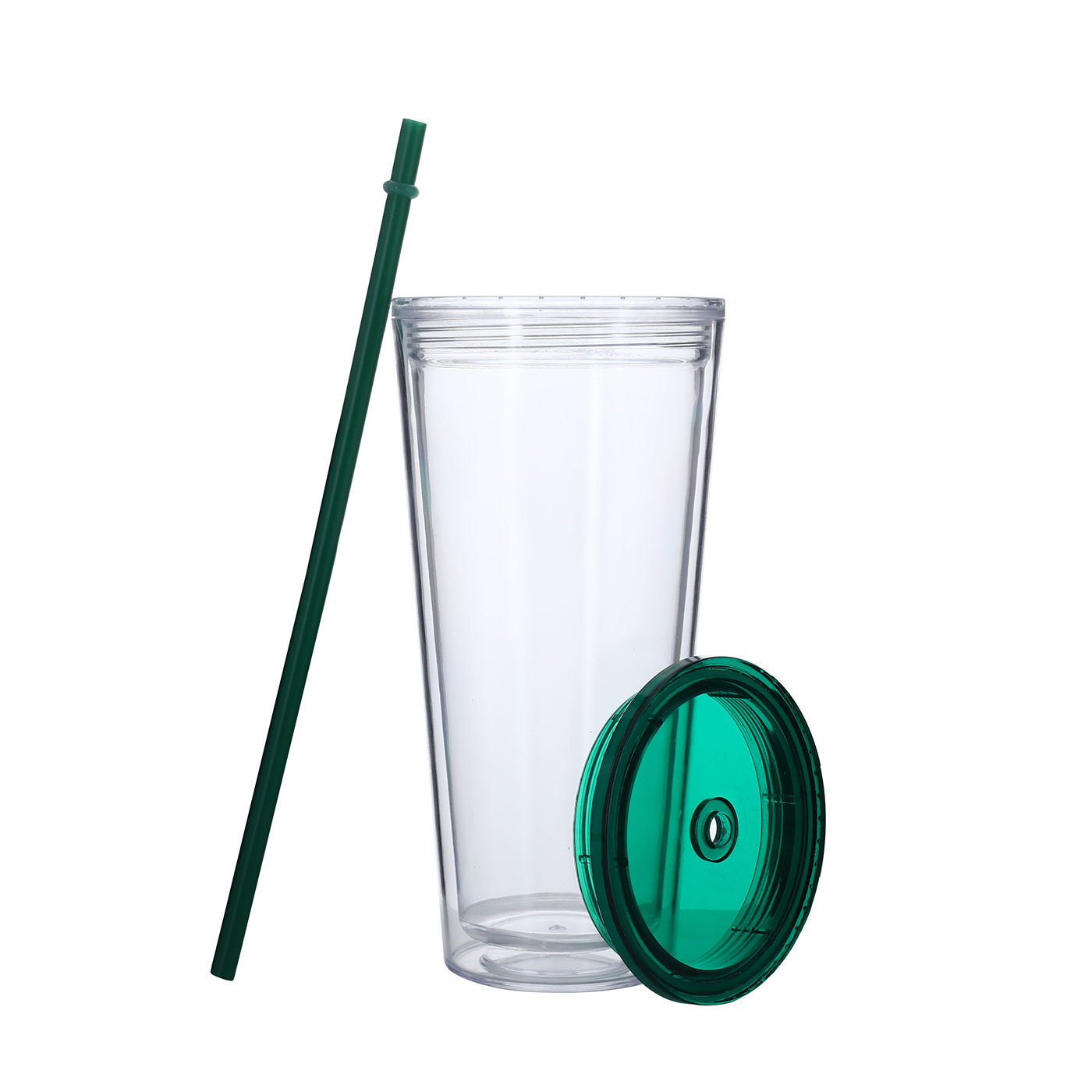 Double Layer Plastic Tumbler With Straw2