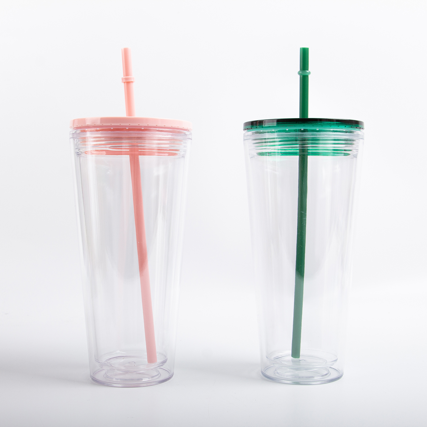 Double Layer Plastic Tumbler With Straw3
