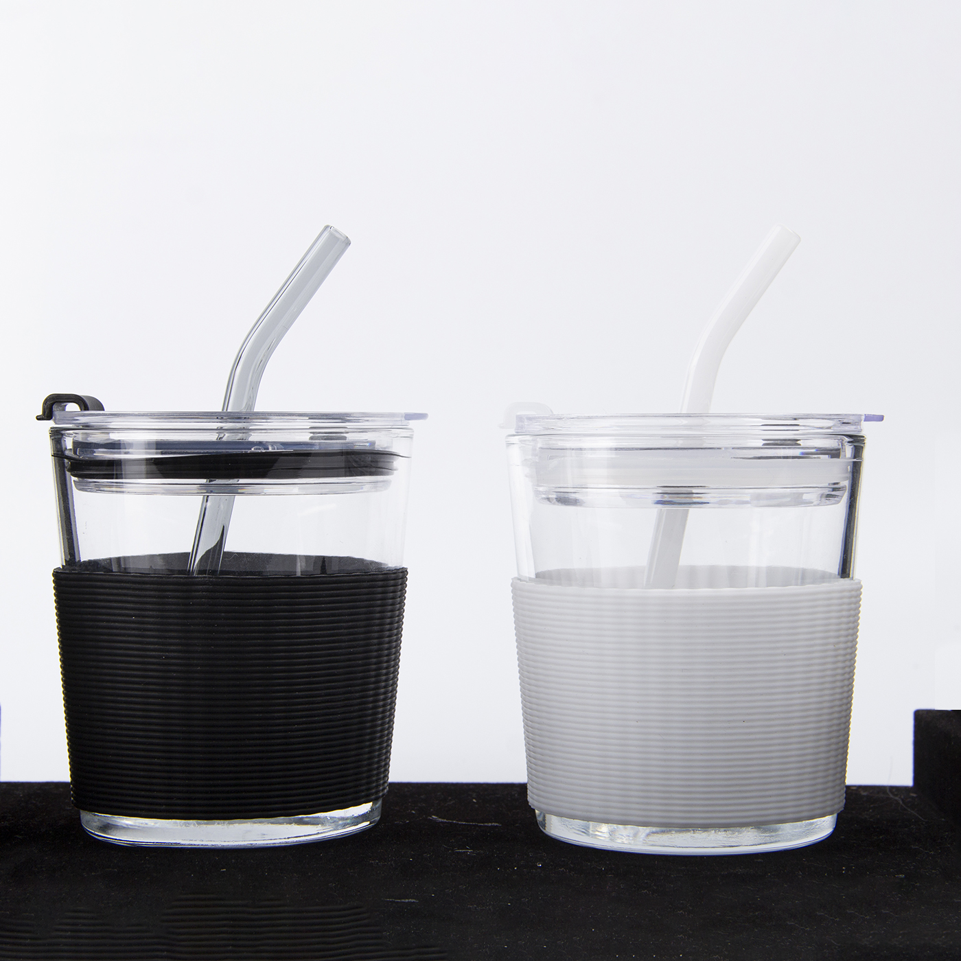 Glass Coffee Cup With Lid And Straw4