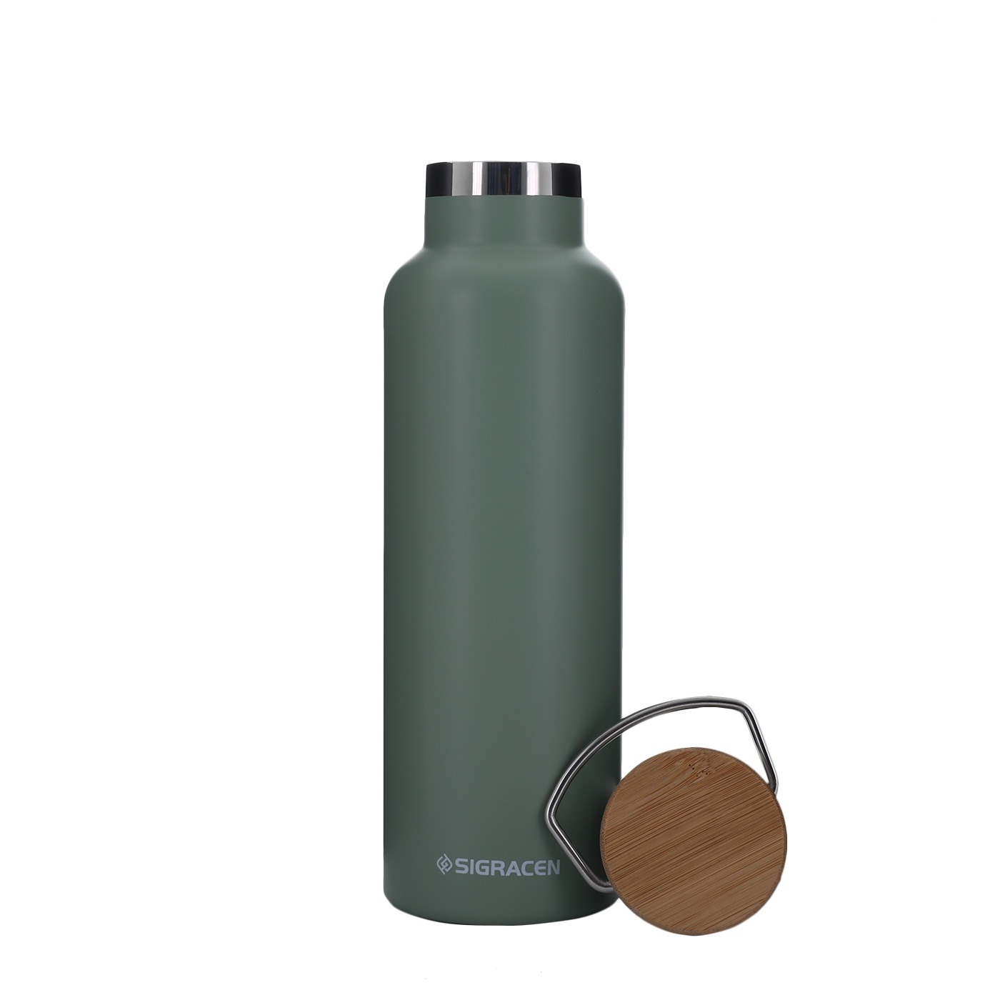 17 oz. Insulated Bottle With Bamboo Lid Metal Handle2