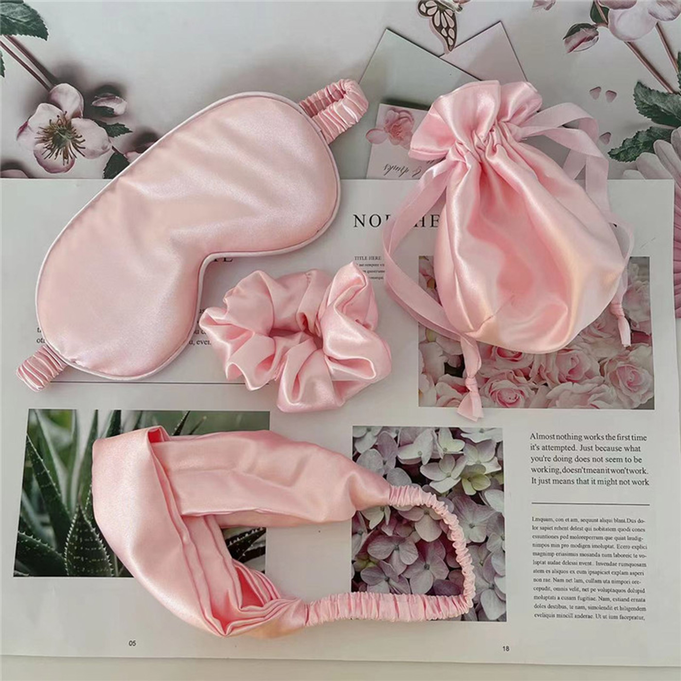 Soft Satin Silk Eyemask Sleep Set1