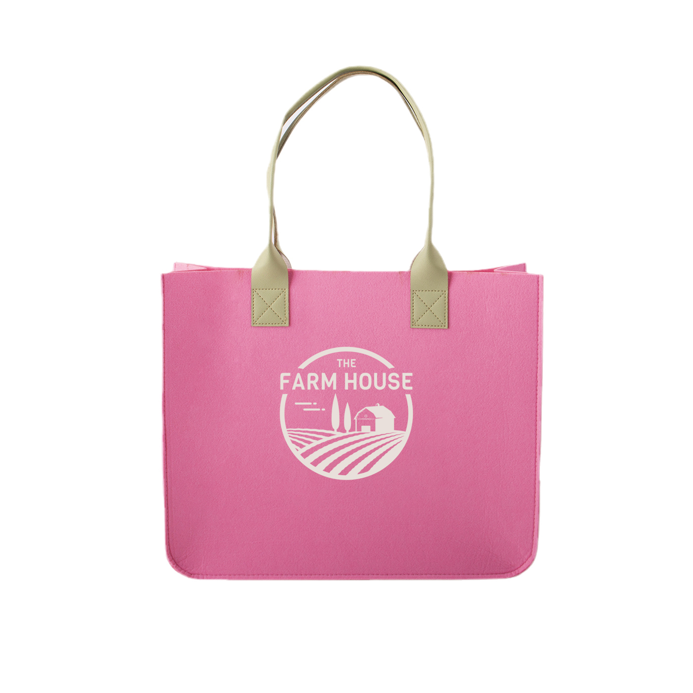 Cute Custom Felt Tote Bag With Handle