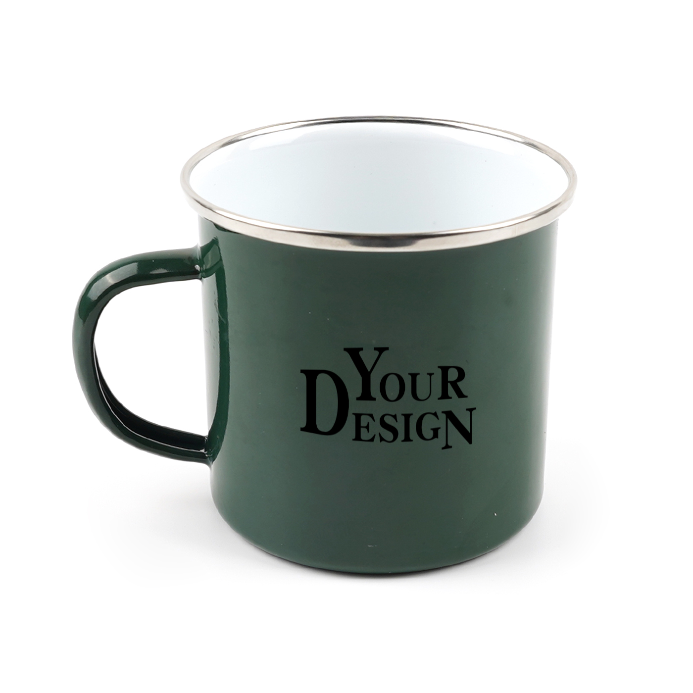 Personalized 12 oz. Enamel Mug With Silver Rim1