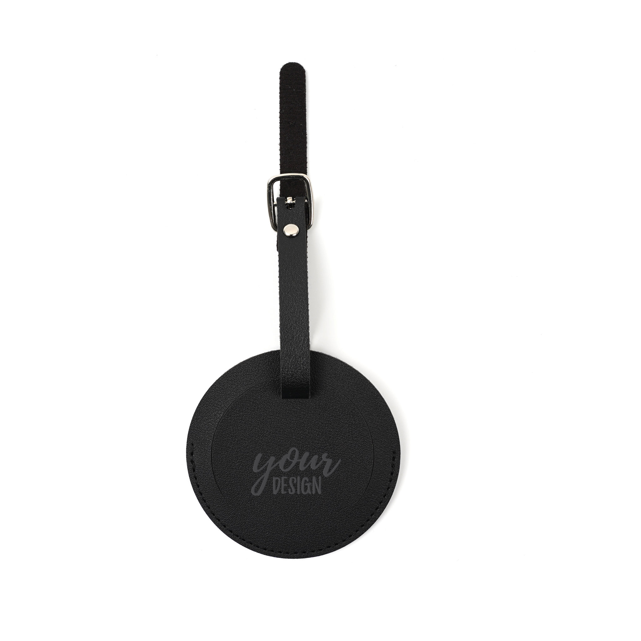 PU Leather Round Thickened Luggage Tag1