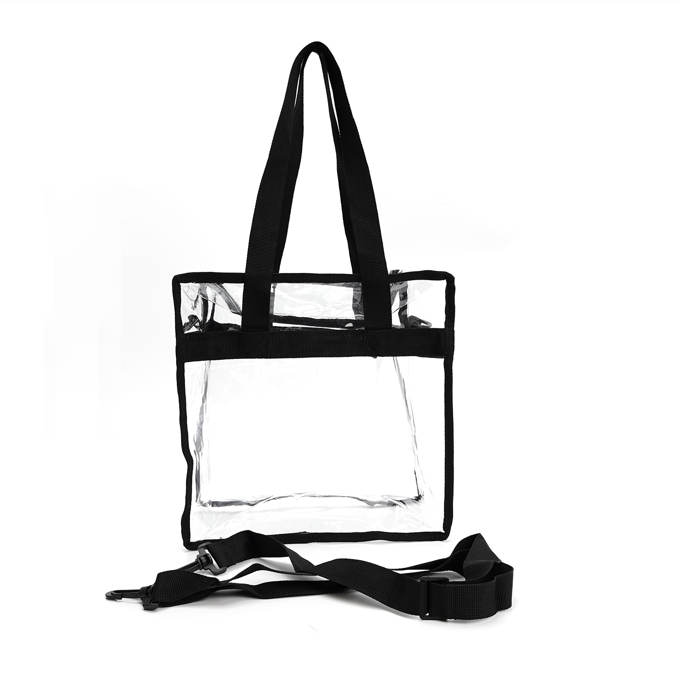 Clear Zippered Tote Bag With Shoulder Strap2