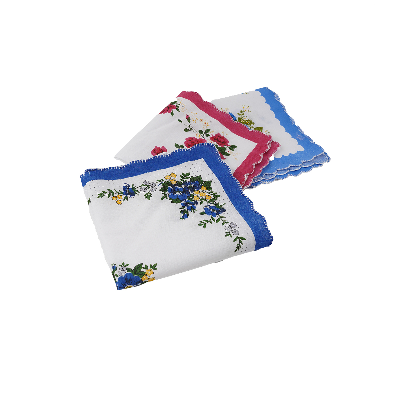 Heat Transfer Vintage Floral Cotton Handkerchief3