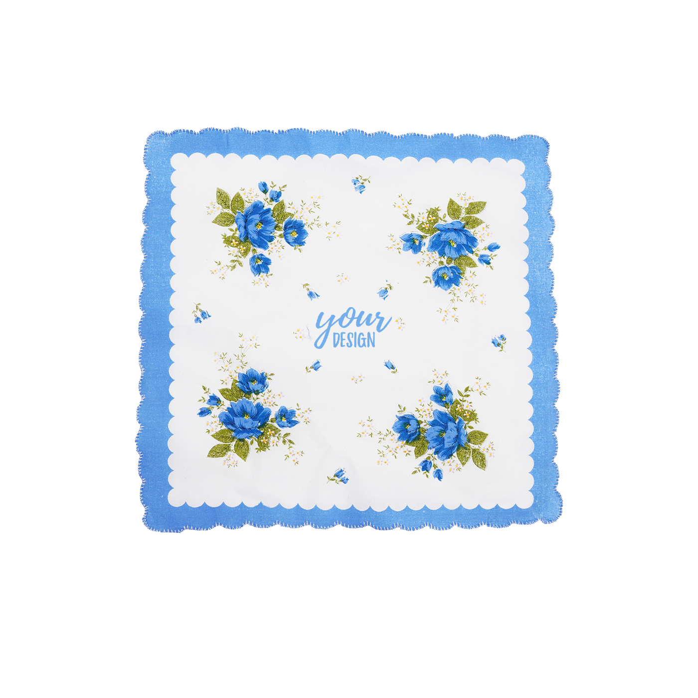 Heat Transfer Vintage Floral Cotton Handkerchief2