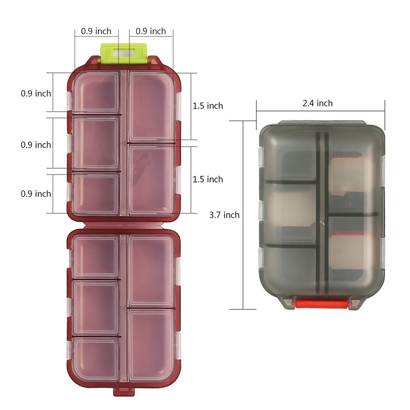 10 Compartments Travel Pill Case1