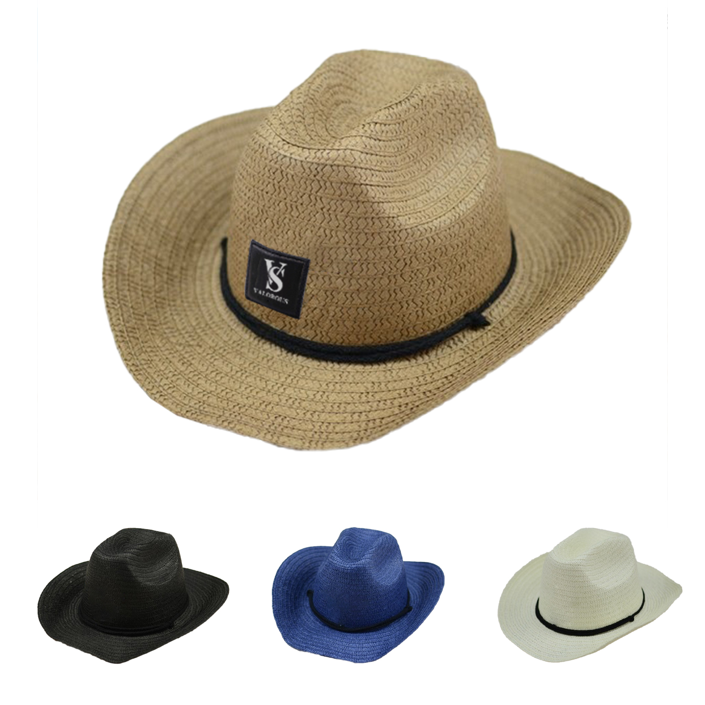 Wide Brim Western Cowboy Jazz Straw Hat