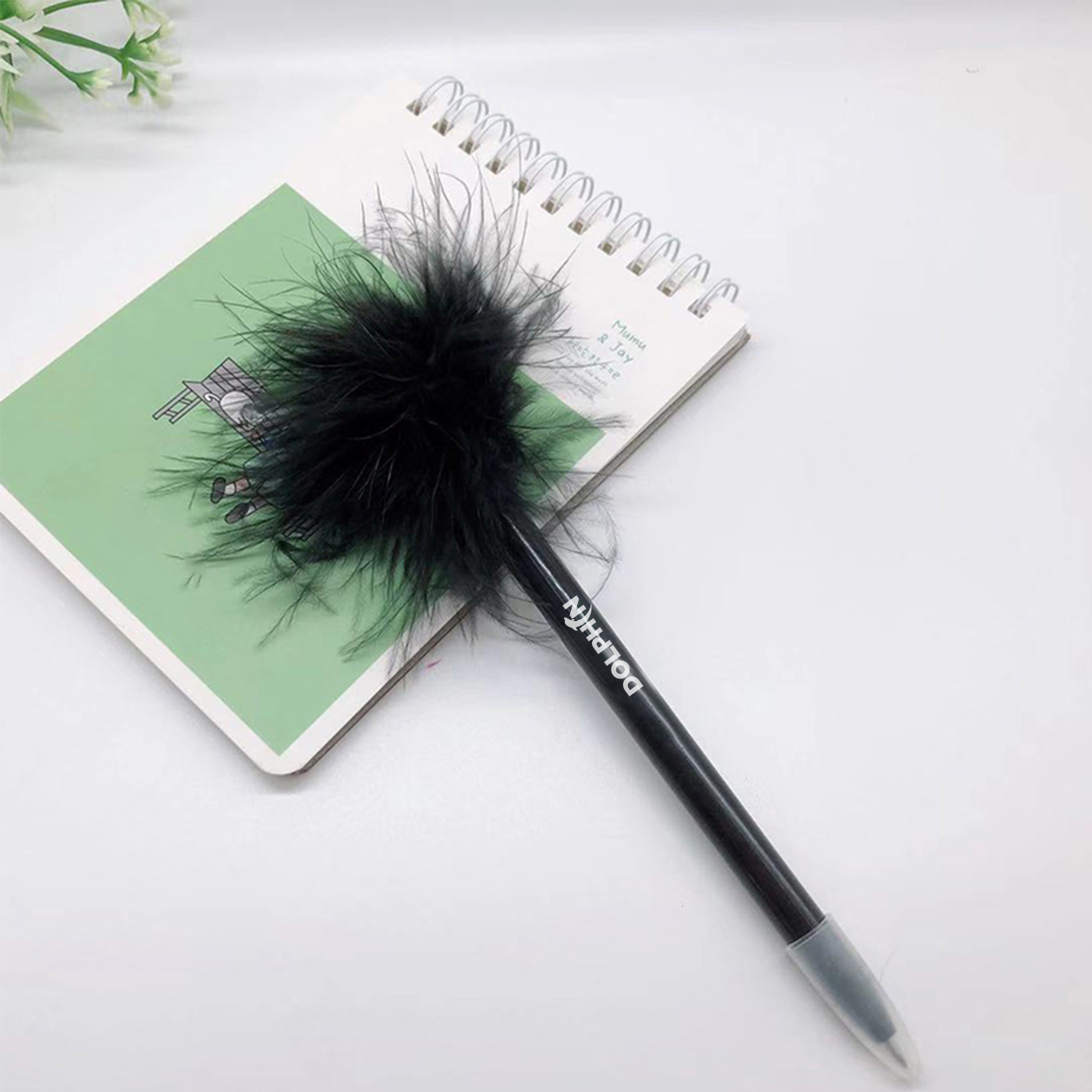Personalized Cute Feather Top Ballpoint Pen1