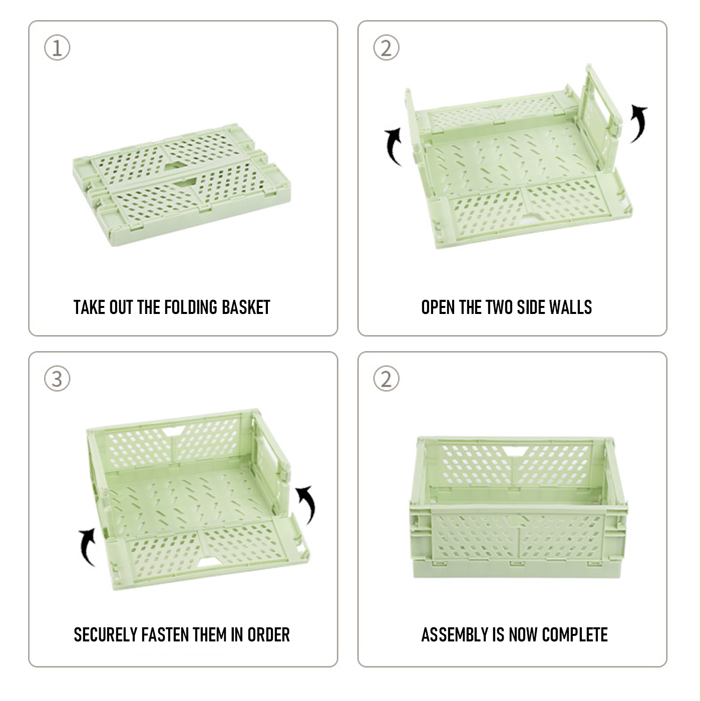 Medium Folding Plastic Storage Basket2