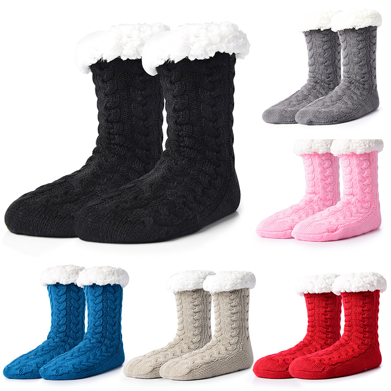 Mid Tube Fleece Non Slip Floor Socks