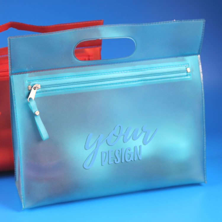 Frosted PVC Cosmetic Pouch With Handle2