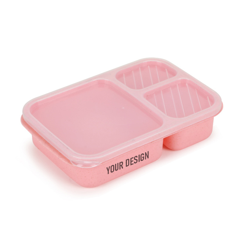 3 Compartment Reusable Wheat Straw Bento Lunch Box1